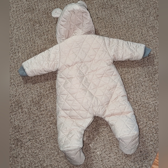 NWT 6M Petit-indi fleece lined quilted Hooded snowsuit - Picture 3 of 5